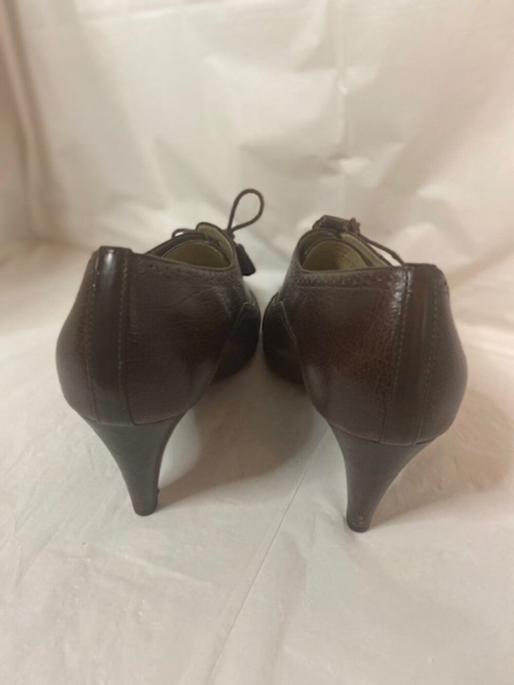 Talbots Leather Oxford Heels Dark Brown Size 8.5 M - Picture 6 of 9